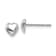 Rhodium Over 14k White Gold Polished Heart Stud Earrings