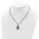 Sterling Silver Antiqued with 14K Accent Diamond and Green Quartz Necklace