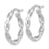 Rhodium Over 14k White Gold 15/16" Polished and Textured Twisted
Hoop Earrings