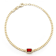 Sterling Statements 14K Yellow Gold Over Sterling Silver Red CZ Curb
Chain Bracelet