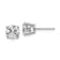 Rhodium Over 14K Gold Lab Grown Diamond 2ct. VS/SI GH+, 4-Prong Earrings