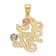 14k Tri-color Gold I LOVE YOU with Flowers Charm