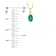 0.35ctw Oval Emerald and Round Diamond Accent Pendant in 14k Yellow Gold