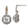 Sterling Silver with 14K Accent Antiqued Polished White Topaz Earrings