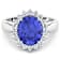 3.97ctw Violet Tanzanite and Diamond 14K White Gold Halo Ring