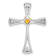 Rhodium Over 14k White Gold Citrine and Diamond Cross Chain Slide Pendant