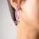 14K Yellow Gold Over Sterling Silver Acrylic Mini Butterfly Charm Hoop
Earrings in Pink