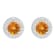 6mm Round Citrine 1/5 ctw Diamond Rhodium Over Sterling Silver Halo Stud Earrings