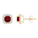 5mm Cushion Created Ruby And Created White Sapphire 10k Yellow Gold Halo
Stud Earrings