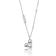 Geometric Heart Pendant Necklace In Rhodium Over Brass