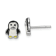Rhodium Over Sterling Silver Childs Enamel Penguin Post Earrings