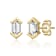 Baguette CZ Bezel-Set Stud Earrings In 14K Gold Over Sterling Silver