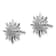 Rhodium Over 14k White Gold 11mm Diamond Fancy Sun and Star Stud Earrings