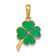 14K Yellow Gold 4-Leaf Clover Enameled Pendant