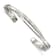 Rhodium Over Sterling Silver Plain 3mm Hammered Bands Cuff Bracelet
