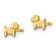 14K Yellow Gold Polished and Satin Dog Post Earrings