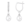 7-8mm White Cultured Freshwater Pearl and Cubic Zirconia Rhodium Over
Sterling Silver Earrings