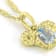 AquamarIne Solitaire Pendant Necklace In 18K Gold Over Sterling Silver