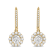 White Cubic Zirconia 14k Yellow Gold Earrings With Velvet Gift Box 2.00ctw