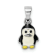 Rhodium Over Sterling Silver Multi-color Enameled Penguin Children's Pendant