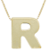 Block Letter R Initial Necklace In 10K Yellow Gold