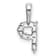 Rhodium Over 14K White Gold Lab Grown Diamond Letter P Initial Pendant