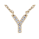 CZ Initial Y Station Necklace In 18K Gold Over Sterling Silver 0.08ctw