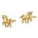14K Yellow Gold Unicorn Post Earrings