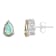 8x5mm Pear Shape Labradorite Rhodium Over Sterling Silver Stud Earrings