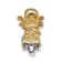 14k Two-tone Gold Textured 3D Moveable Motorcycle Pendant