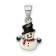 Rhodium Over Sterling Silver Multi-color Enamel Snowman Children's Pendant