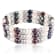 6-7mm Black, Silver, and White Cultured Freshwater Pearl Silver  Bracelet