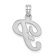 Rhodium Over 14k White Gold Polished Script Letter P Initial Pendant