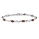 Rhodium Over 14k White Gold Fancy Diamond and Garnet Bracelet