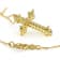 White Diamond 10k Yellow Gold Cross Pendant With 18" Rope Chain 0.25ctw