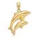 14k Yellow Gold Dolphin Pair Pendant