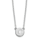 Rhodium Over Sterling Silver Tiny Circle Block Letter C Initial Necklace