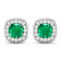 1.92ctw 14K White Gold  Zambian Green Emerald and White Diamond Halo Earrings
