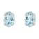 6x4mm Oval Aquamarine Rhodium Over 10k White Gold Stud Earrings