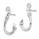 Rhodium Over Sterling Silver Polished Fish Hook Post Earrings