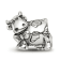 Sterling Silver Cow with Bow Bead