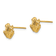 14k Yellow Gold Textured Mini Frog Stud Earrings