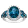 Sterling Silver Oval London Blue topaz and Lab Created White Sapphire
Ring 5.75ctw