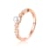Freshwater Pearl with Moissanite Accents 18K Rose Gold Over Sterling
Silver Ring