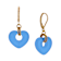 Gold Tone Glass Heart Drop Leverback Earrings