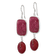 Sterling Silver Polished Carnelian and Red Jadeite Dangle Earrings