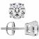 White Cubic Zirconia 14k White Gold Studs With Velvet Gift Box 3.00ctw