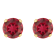 5mm Round Lab Created Ruby 10k Yellow Gold Stud Earrings
