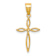 14k Yellow Gold 3D Passion Cross Charm