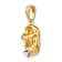 10k Yellow Gold 3D June Birthstone Rainbow Simulant Baby Shoe Charm